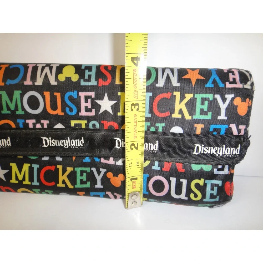 Disneyland Resort Mickey Mouse Trifold Wallet Multicolor Nylon Black Zipper Pull